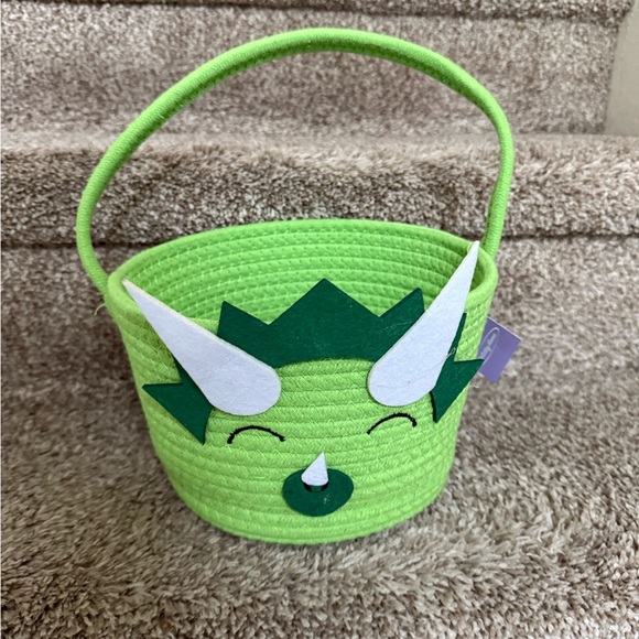 Green Dinosaur Kids Trick-O-Treat Basket - Picture 1 of 2